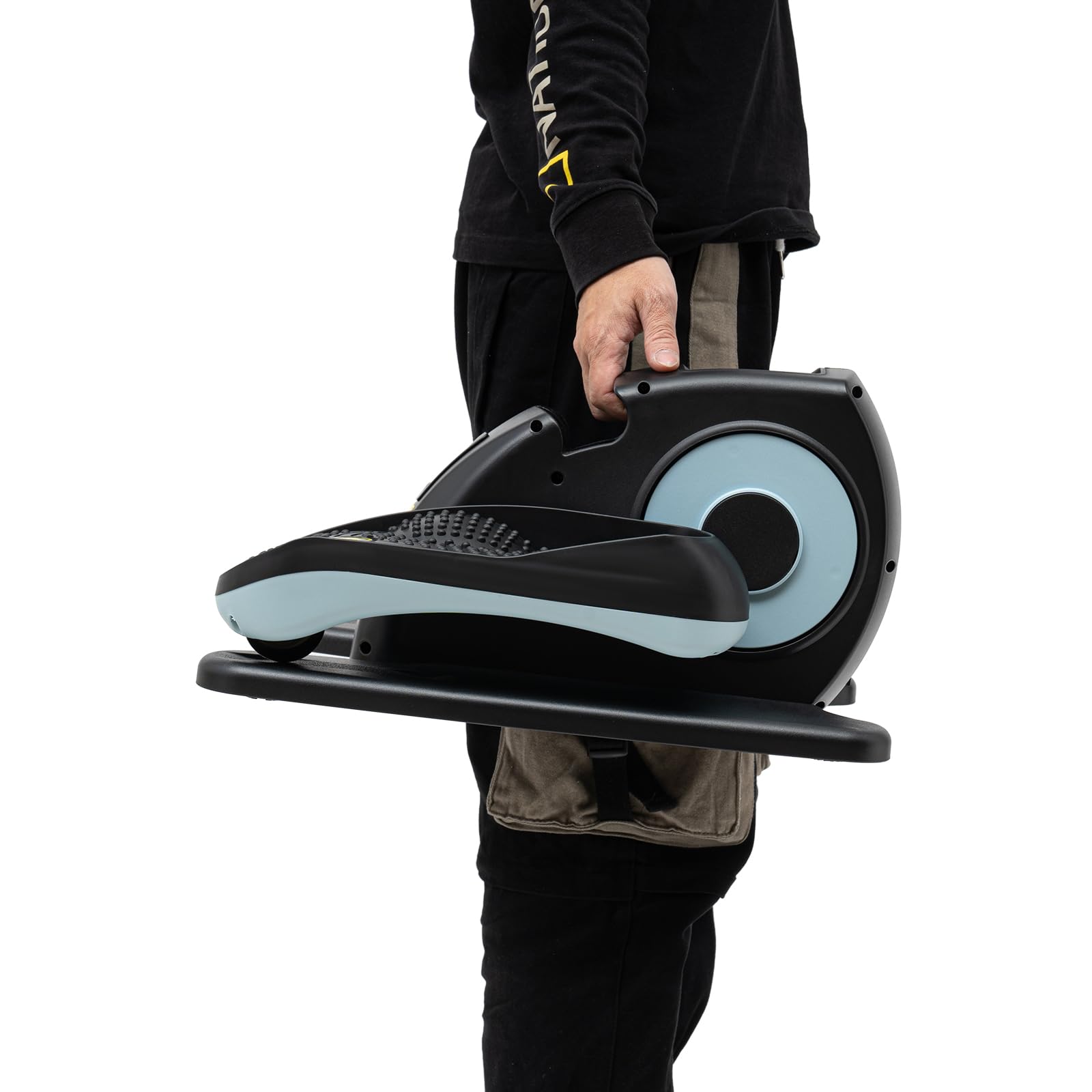 Under Desk Elliptical Machine - Portable Leg Exercise Bike with Remote Control | Compact Pedal Exerciser for Home & Office | Ideal for Teens, Adults & Seniors | Blue | Perfect for Workouts While Working or Watching TV