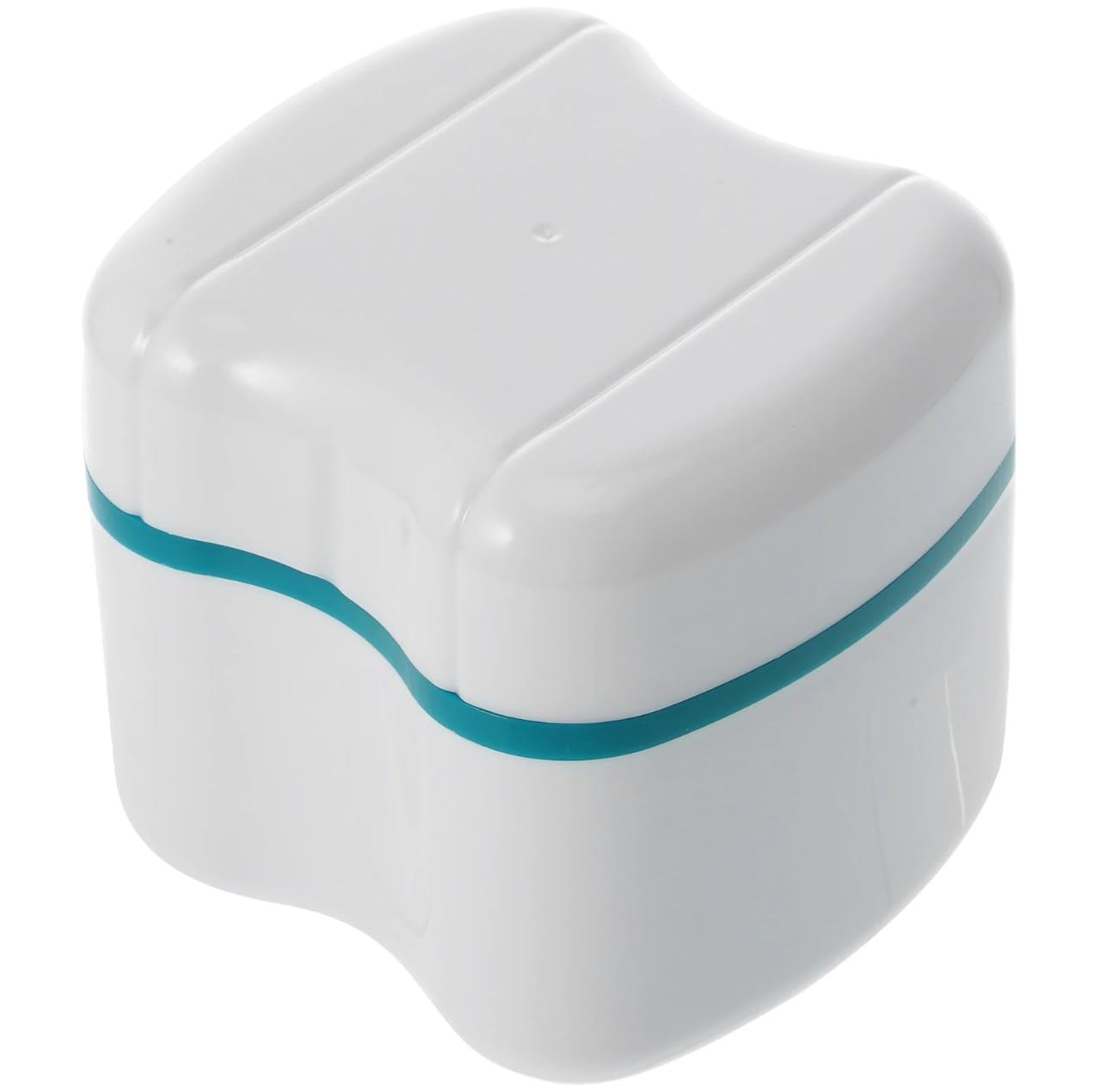 Denture Storage Box with Removable Strainer - Green | Denture Case for Braces, False Teeth & Dental Appliances | Travel & Home Use