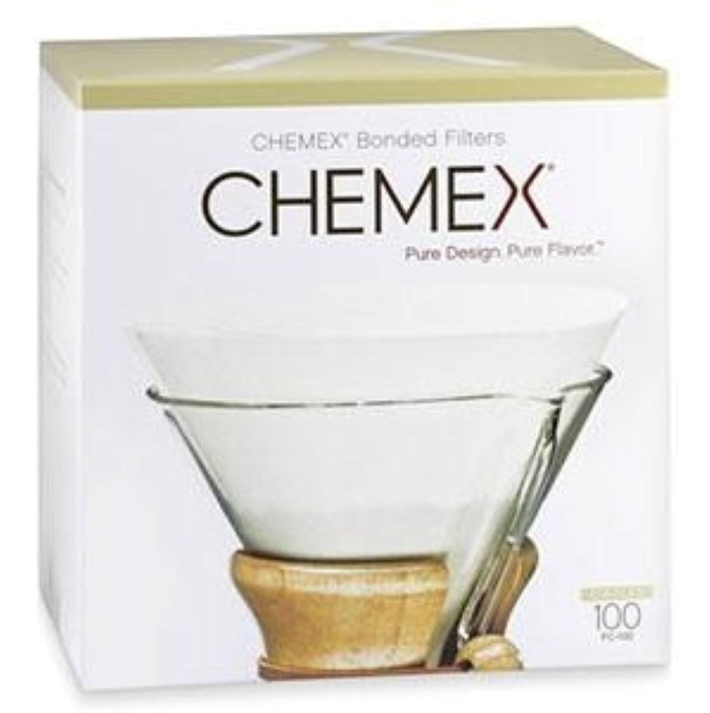 Chemex Prefolded Circle Coffee Filters - 100 Count | Compatible with Chemex Brewers, Perfect for Pour Over & Drip Coffee at Home or Office