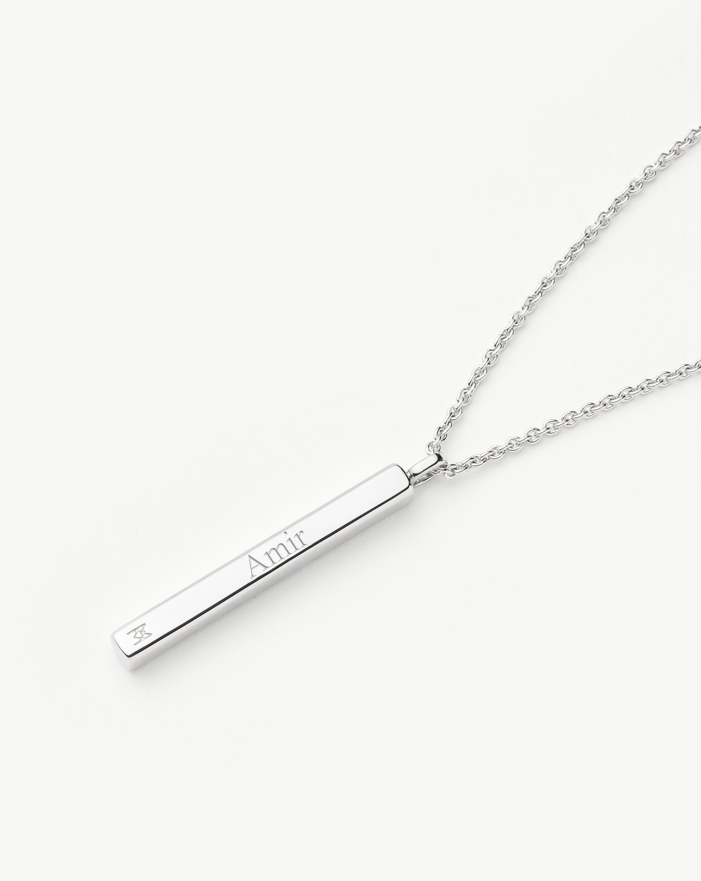 Personalized Engravable Men's Tag Pendant Necklace - Sterling Silver Jewelry Gift for Him - Perfect for Anniversaries, Birthdays & Special Occasions