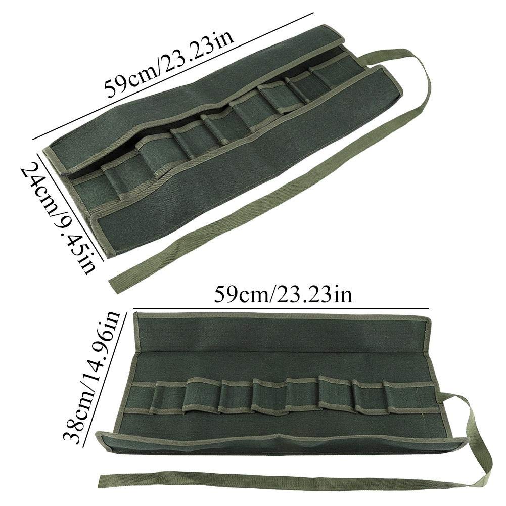 Pssopp Garden Tool Roll Bag - Portable Multifunctional Bonsai Tool Storage with 10 Pockets | Perfect for Gardening, Landscaping & Outdoor Plant Care
