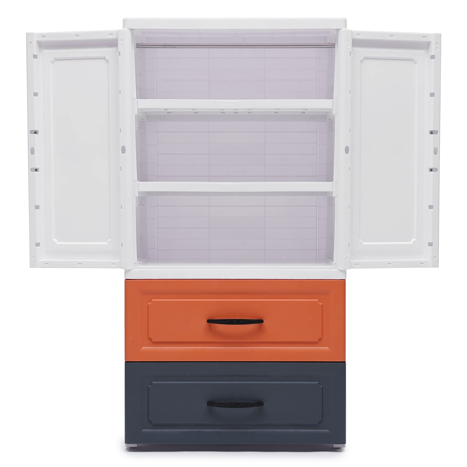 Eapmic 2-Drawer Plastic Storage Cabinet - Tall Standing Dresser for Bedroom, Closet & Nightstand (22.4 x 15.7 x 43.3 Inches) - Space-Saving Organizer for Clothes, Toys & Home Essentials - Available in 3 Colors