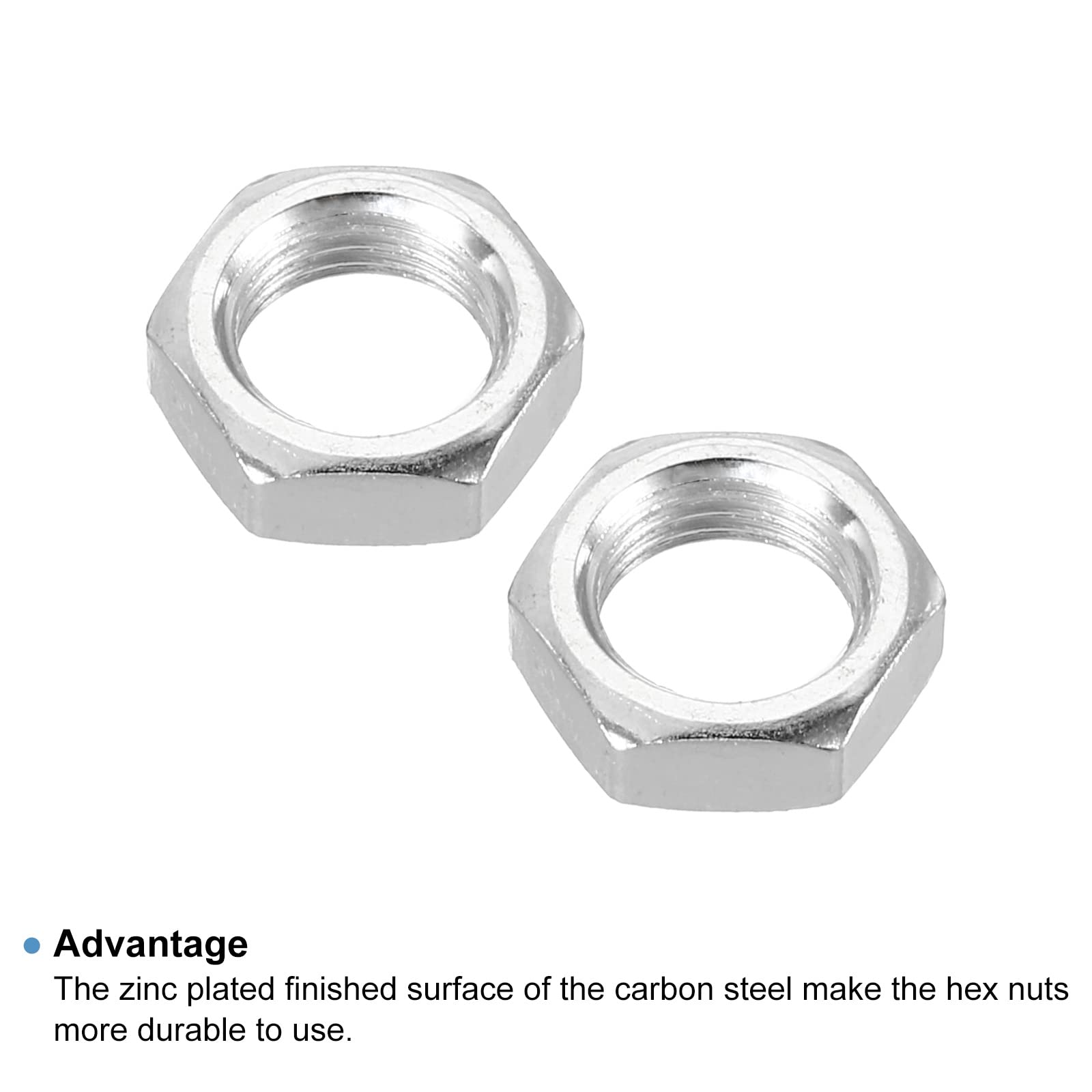 **PATIKIL M10 x 1.0 Steel Hex Nuts, 30 Pack - Metric Thread Zinc Plated Hardware Nuts for Screws & Bolts (5mm Height) - Ideal for Automotive, Machinery & DIY Projects**