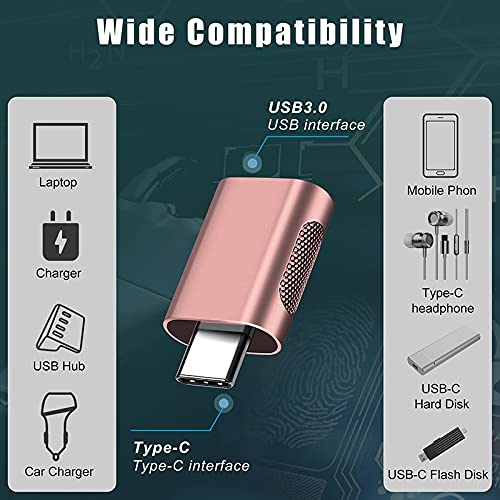 2 Pack USB C to USB 3.0 Adapter - Rose Gold (10Gbps High Speed) for MacBook Pro 2021/Air 2020, iPad Pro 2021 & Thunderbolt 3 Devices | Perfect for Data Transfer, Charging & Connecting Peripherals