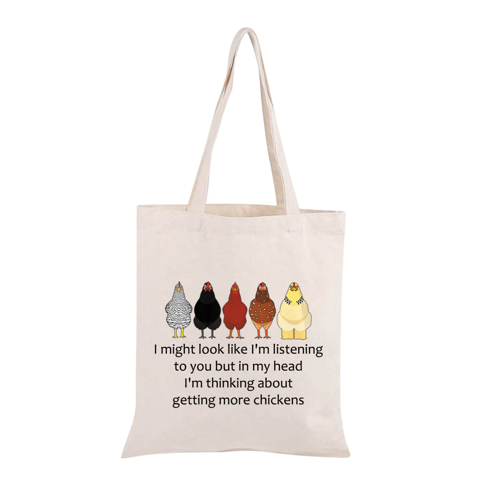 JNIAP Chicken Tote Bag - Cute Chicken Lover Gift for Women & Farmers - Reusable Grocery Shopping Handbag - Perfect for Farmers Market, Picnics & Everyday Use