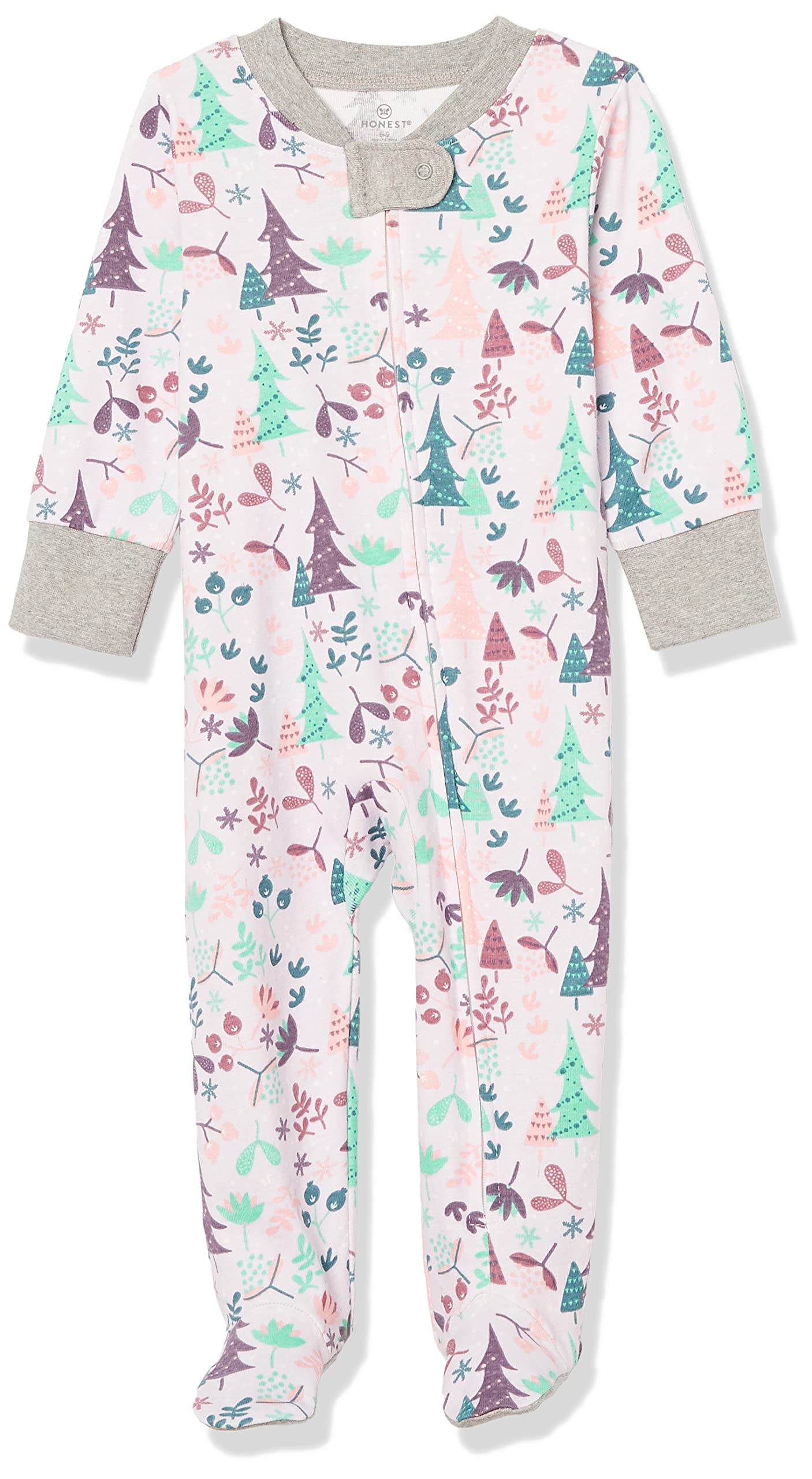 HonestBaby Organic Cotton Footed Sleep & Play Pajamas for Babies - Soft & Comfortable One-Piece Outfit for Newborns & Infants - Perfect for Nursery, Bedtime & Playtime