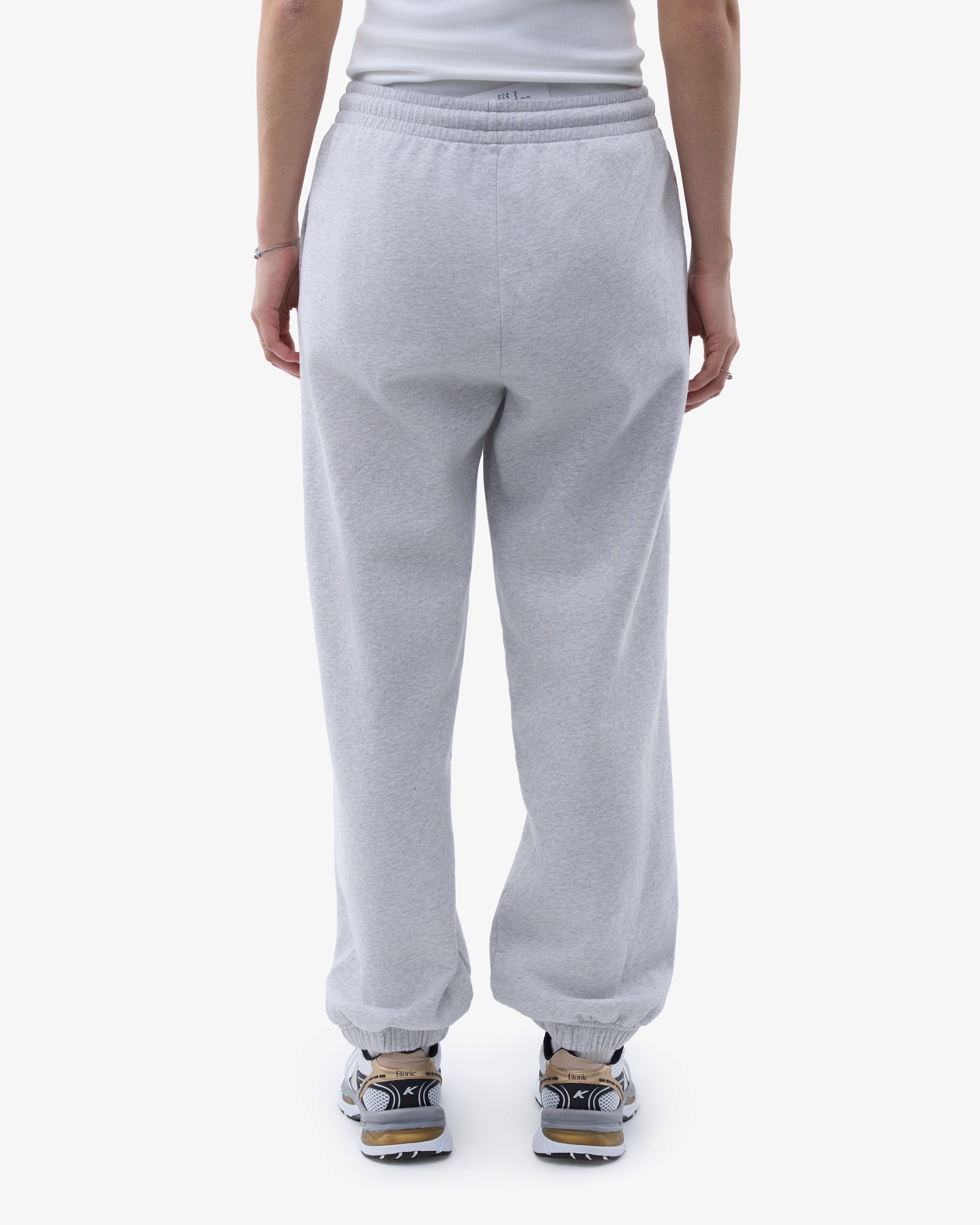 Organic Relaxed Sweatpants for Women - Soft Cotton Lounge Pants with Elastic Waistband - Snow Melange Color - Perfect for Yoga, Home Wear and Casual Outfits