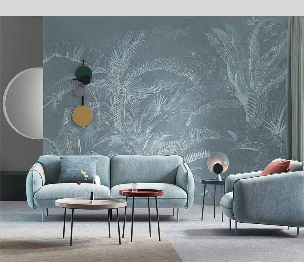 Tropical Plants Wallpaper Murals - Palm Leaves Design for Living Room, Bedroom & Office Decor | Nature-Inspired Peel and Stick Wall Covering