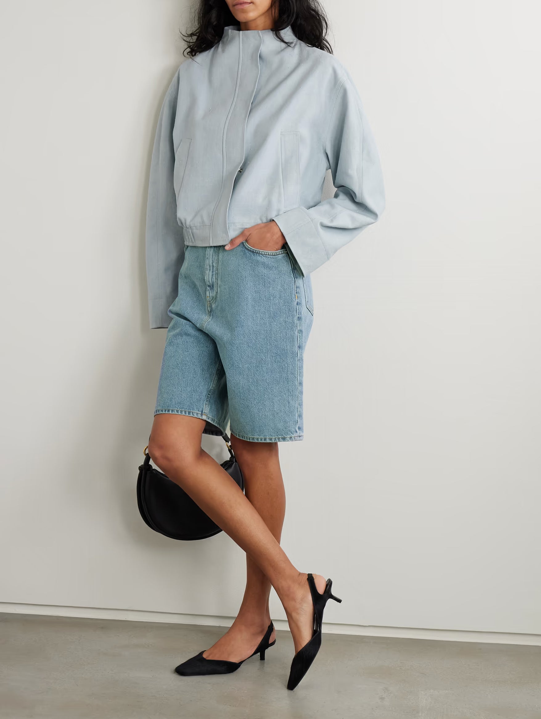 Washed Blue Isu Denim Shorts for Women - High Waisted Distressed Denim Shorts - Perfect for Summer Outfits, Beach Vacations & Casual Wear