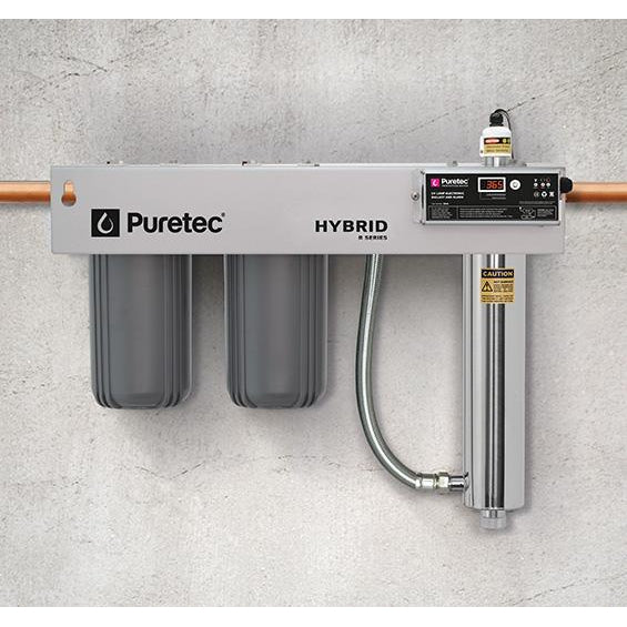 Puretec Hybrid R1 Dual Stage Whole House UV Water Filtration System - 75 LPM (20 GPM) for Clean Drinking Water | Removes Bacteria, Viruses & Contaminants | Ideal for Homes, Farms & Off-Grid Living