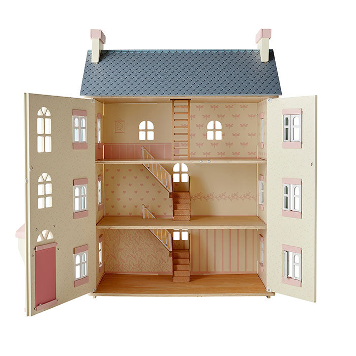 Gardenia Street Dollhouse - Miniature Wooden Doll House for Kids & Collectors - Perfect for Pretend Play, Room Decor & Gifts