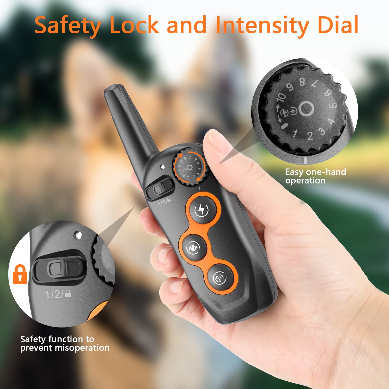 **Waterproof Dog Training Collar with Remote - 1300ft Range, 3 Modes (Beep, Vibration, Static) - Rechargeable Electric Shock Collar for Small, Medium & Large Dogs - Perfect for Obedience Training & Off-Leash Control**