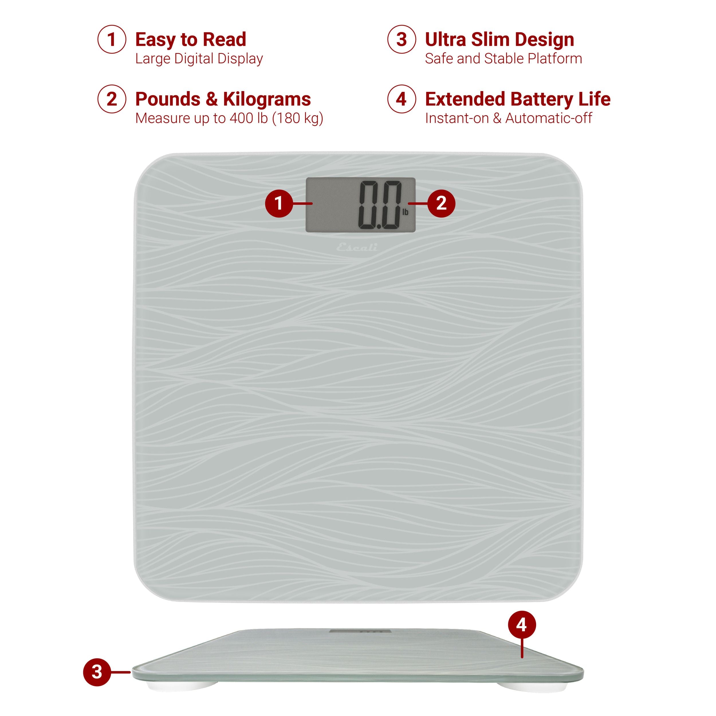 Glass Waves Digital Body Weight Scale - Accurate Bathroom Scale for Home Use, Fitness Tracking, and Health Monitoring