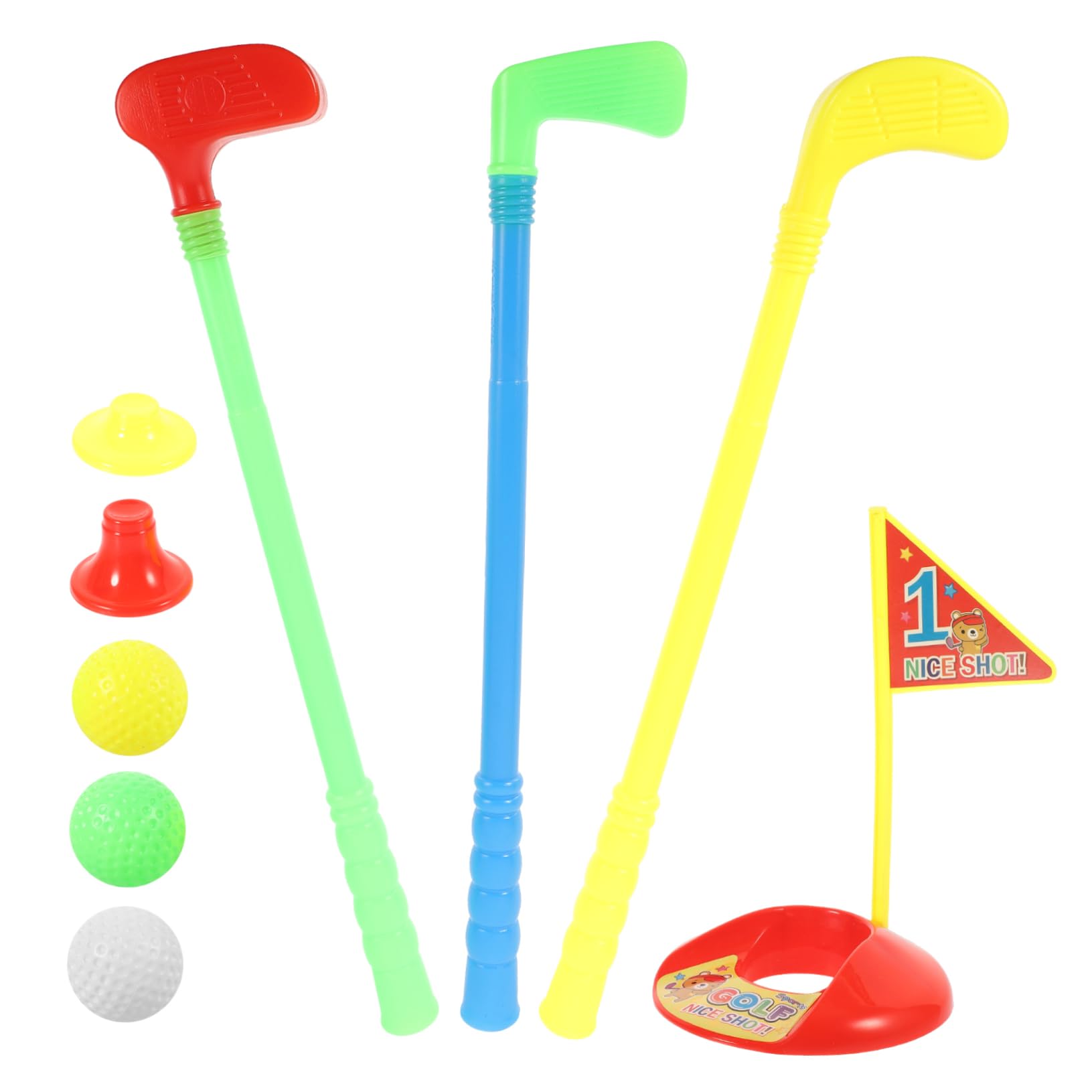Vaguelly 1 Set Plastic Golf Toy Set for Kids - Outdoor Play Equipment with Child-Sized Golf Clubs | Perfect for Backyard Games, Birthday Gifts & Family Bonding Activities