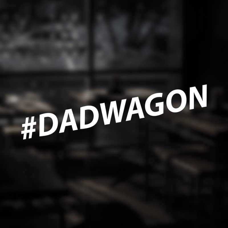 Sticky Bomb Dad Wagon Vinyl Decal 6x1 Inches - White Car Stickers for Vehicles, Trucks, Vans, Bumpers, Walls, Laptops, Doors, Windows, Skateboards & Tablets - Perfect for Personalizing Your Ride, Office or Home Decor