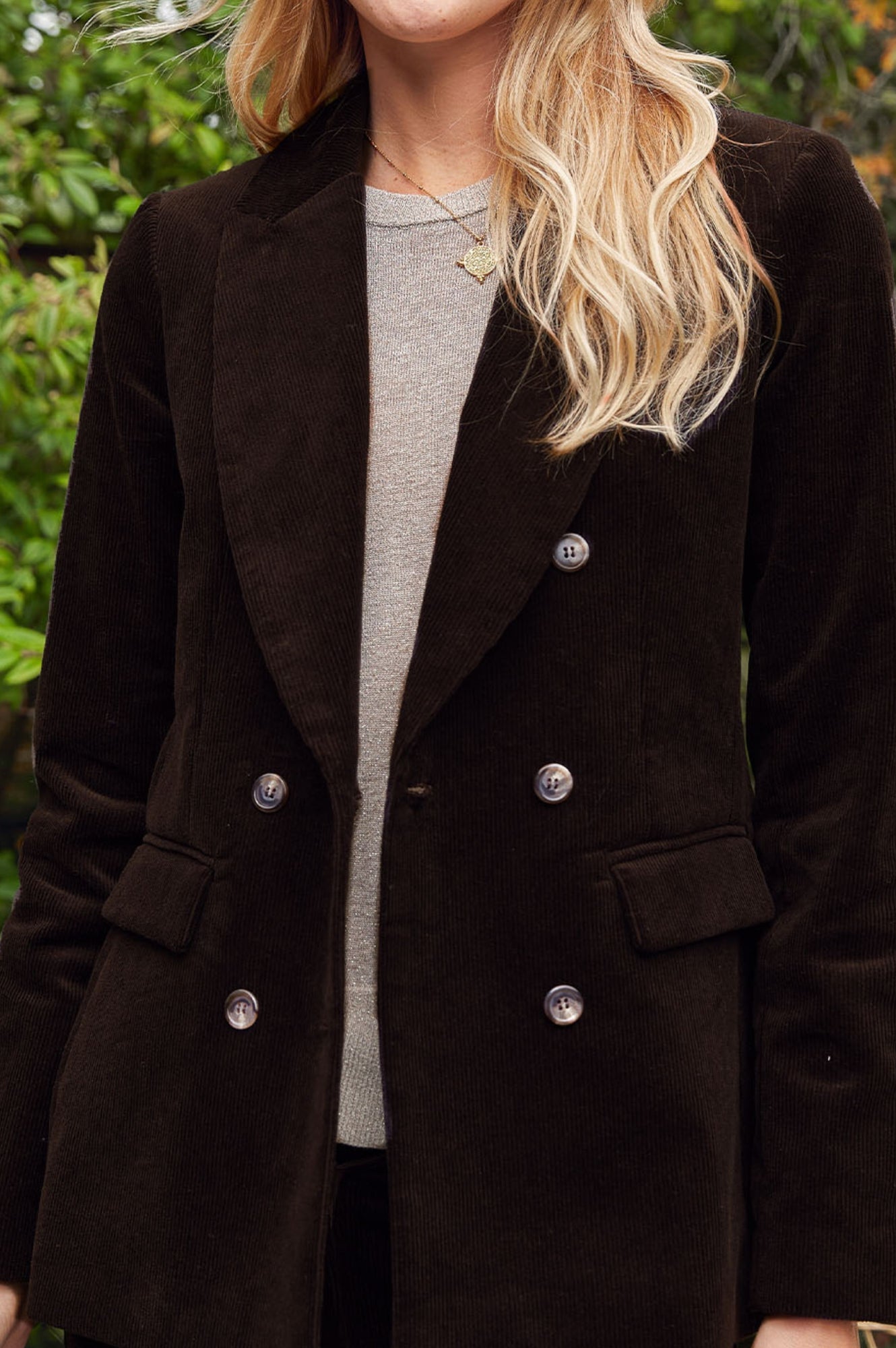Theresa Stretch Corduroy Blazer for Women | Chocolate Brown | Comfortable & Stylish Jacket for Office Wear, Business Casual & Fall Outfits