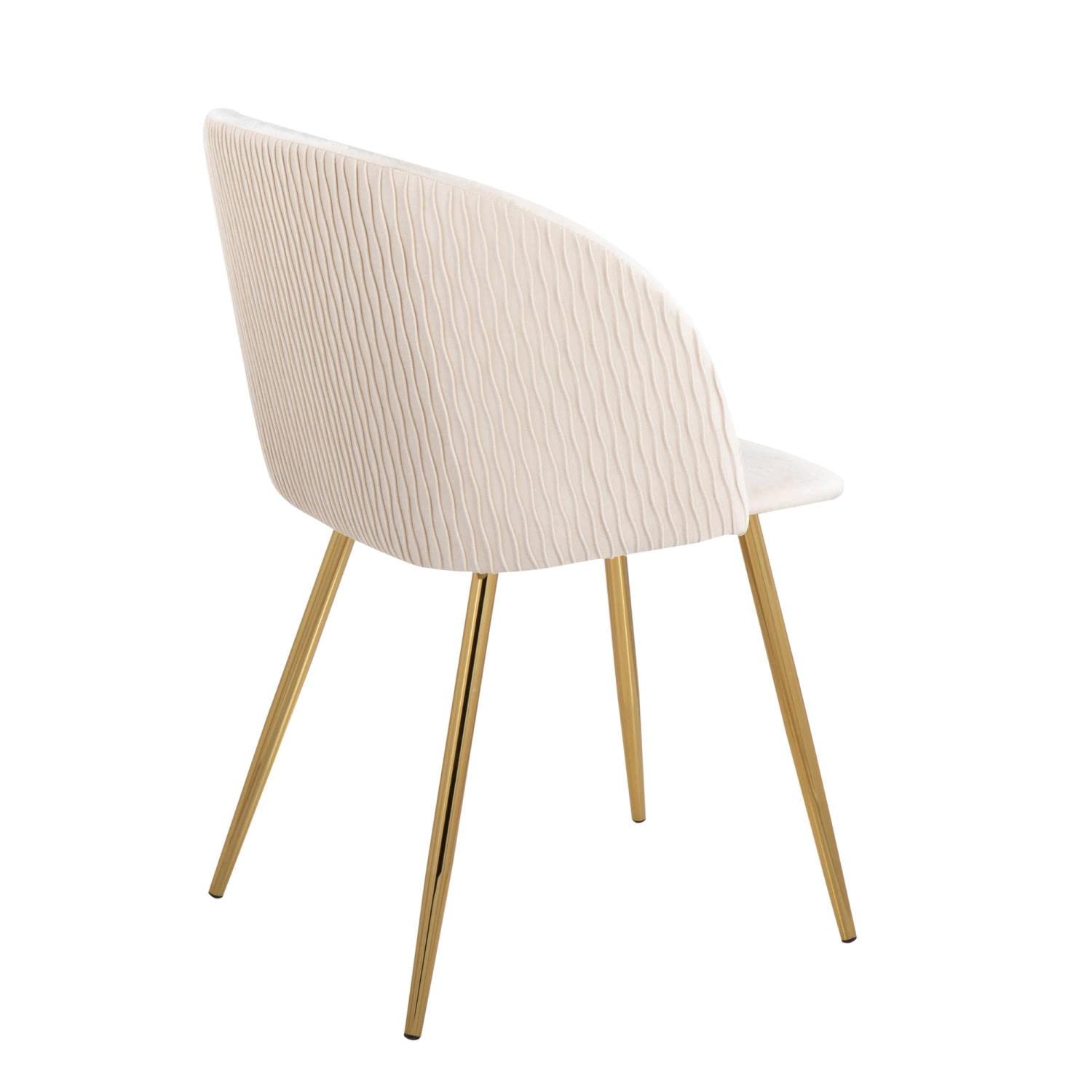 LumiSource Fran Pleated Waves Chair - Set of 2 Modern Upholstered Dining Chairs with Wave Design for Kitchen, Dining Room & Home Decor | Comfortable Seating for Family Meals & Entertaining Guests