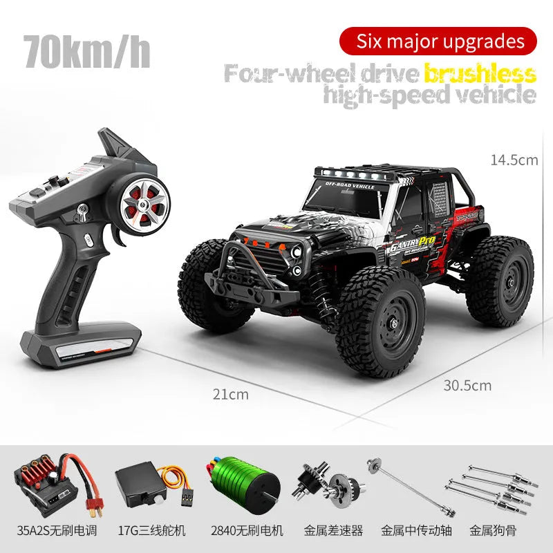 SUCHIYU SCY 16103 Pro 1/16 Scale 70KM/h 2S Brushless Electric Off-Road RC Car with 35A ESC, 2840 Brushless Motor & 17g Servo - High Speed Remote Control Racing for Adults & Kids, Perfect for Backyard, Park & Off-Road Adventures
