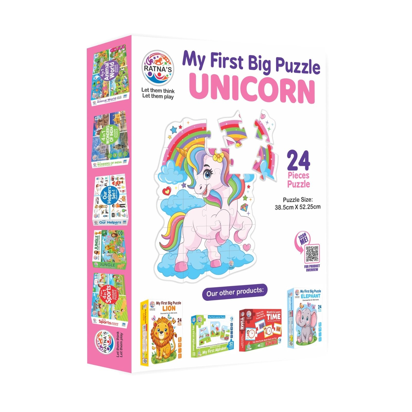 My First Big Unicorn Jigsaw Puzzle - 24-Piece Large Floor Puzzle for Toddlers Ages 2-4 | Educational Learning Toy for Preschoolers | Perfect for Birthday Gifts & Indoor Playtime