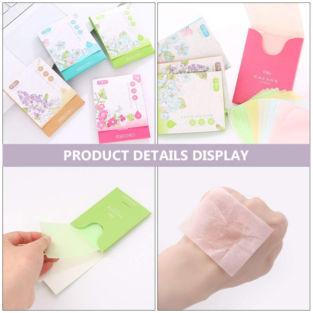 Oil Absorbing Facial Blotting Papers - 4 Pack | Matte Finish Oil Control for Oily & Acne-Prone Skin | On-the-Go Shine Removal for Makeup Touch-Ups & Gym Use