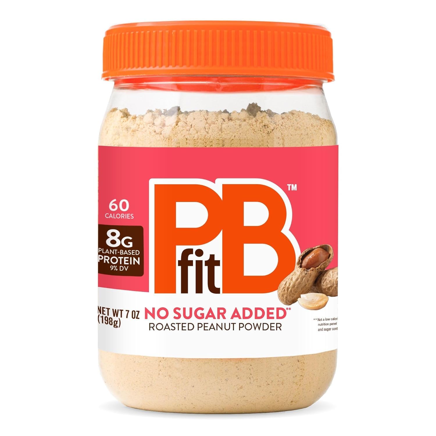 PBfit 7oz No Sugar Added Peanut Butter Powder - Powdered Peanut Spread from Real Roasted Peanuts, 8g Protein, Keto & Vegan Friendly, Sweetened with Erythritol & Monk Fruit (Pack of 1) - Perfect for Smoothies, Baking & Low-Carb Recipes