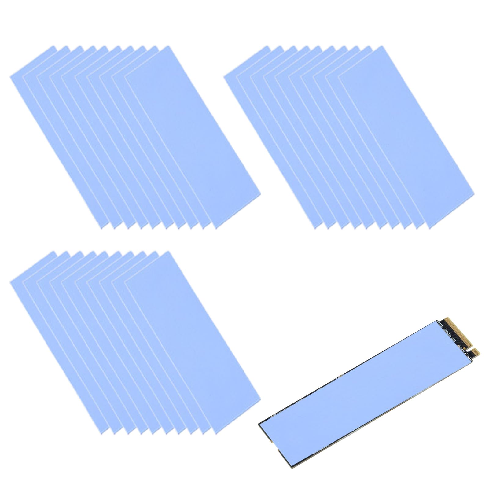 High-Performance CPU Thermal Pad Set - 30pcs Silicone Heat Conductor Pads (0.5mm/1.0mm/1.5mm) for PC, Laptop & Gaming Console Cooling - Ideal for CPU, GPU, LED & Electronics Heat Dissipation