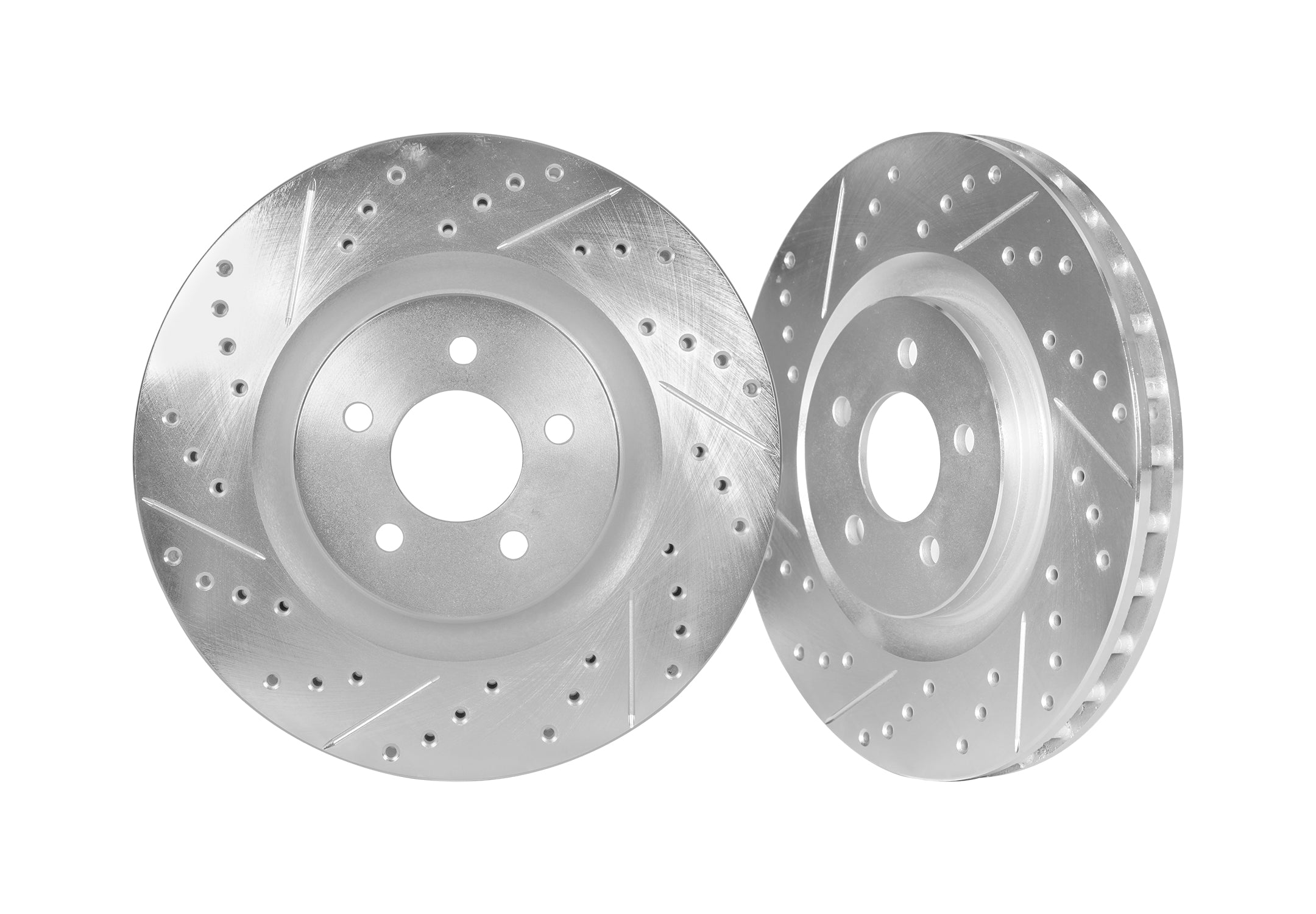 2014-2017 Infiniti Q50 & Q60 Sport Front Cross Drilled & Slotted Brake Rotors (Set of 2) - NIS81008 - High Performance Braking for Sporty Driving & Track Use