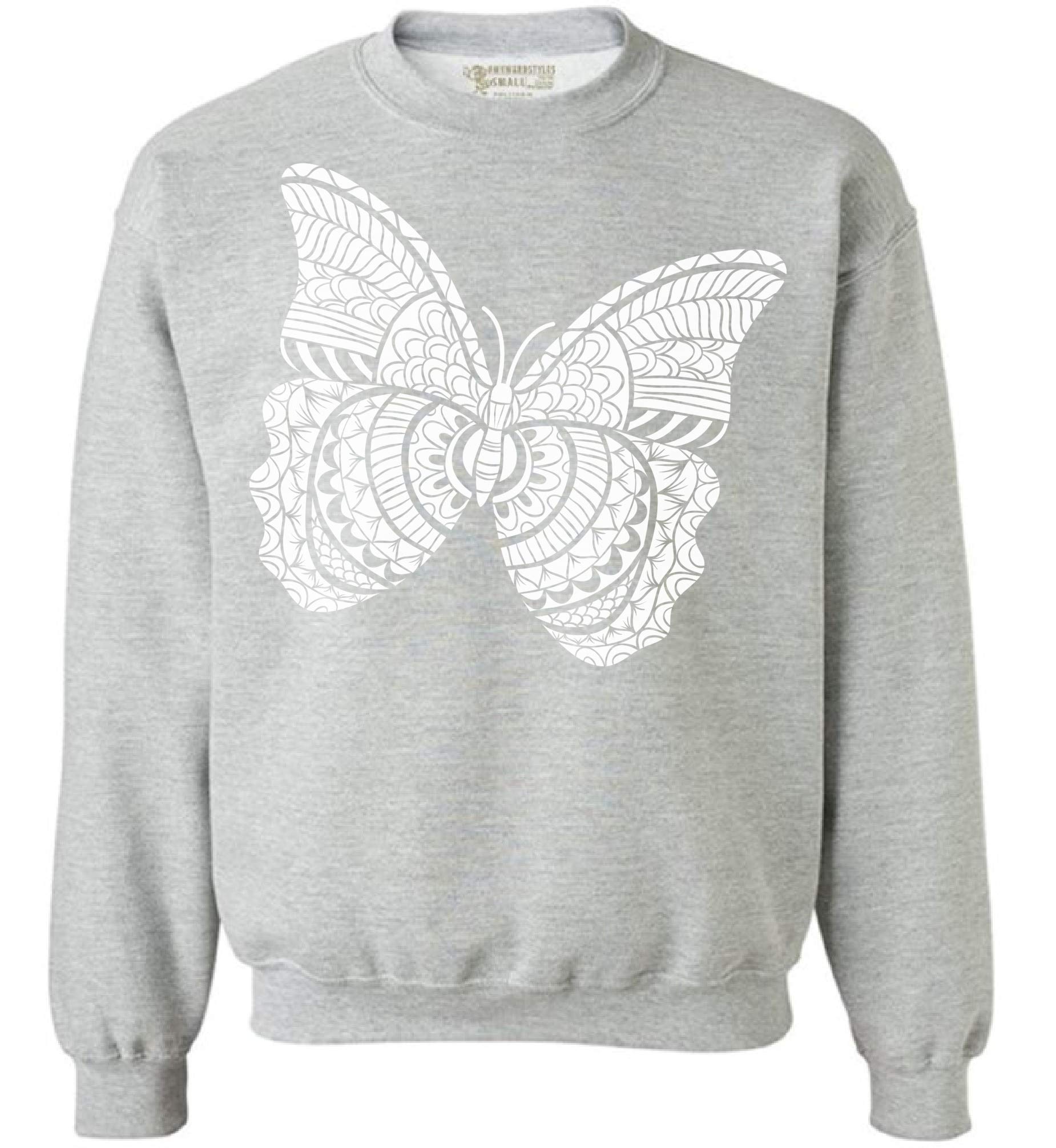 Awkward Styles Butterfly Print Crewneck Sweatshirt - Soft Cotton Pullover for Women & Men | Perfect for Casual Wear, Fall Fashion & Street Style Outfits