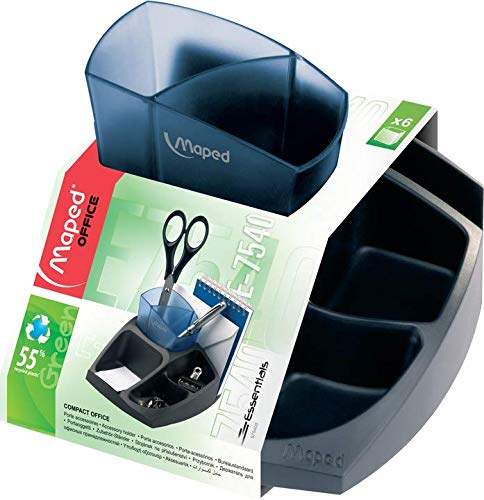 Maped Compact Recycled Desk Organizer (575400) - Eco-Friendly Office & School Supplies for Pencils, Pens & Stationery - Perfect for Home, Office & Classroom Organization
