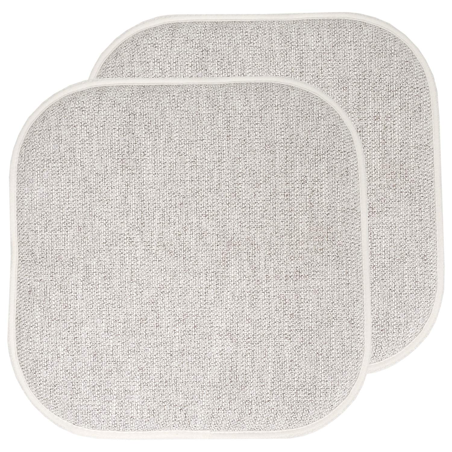 Premium Memory Foam Chair Cushion Set (2 Pack) - Non-Slip Honeycomb Design, 16x16 Inch Seat Pad for Office, Dining, or Living Room - Alexis Cream/Brown - Ergonomic Support & Comfort