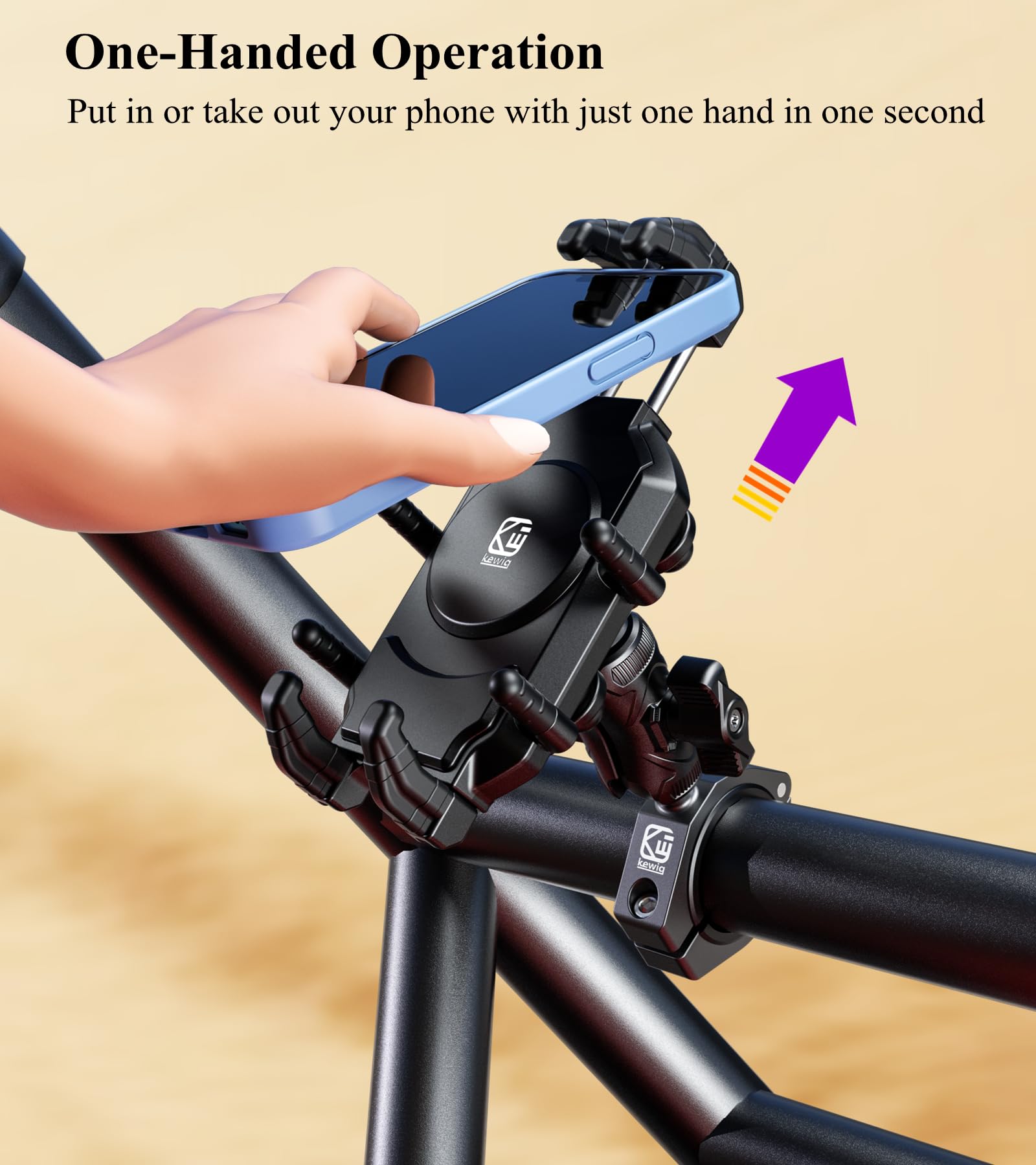 BRCOVAN Heavy Duty UTV Phone Mount with Vibration Dampener - Adjustable Anti-Theft Phone Holder for 1.5'' to 2'' Roll Cage Bars, Fits 5.4''-7.2'' Smartphones - Secure Lock for Off-Road, ATV, Motorcycle & Truck Use