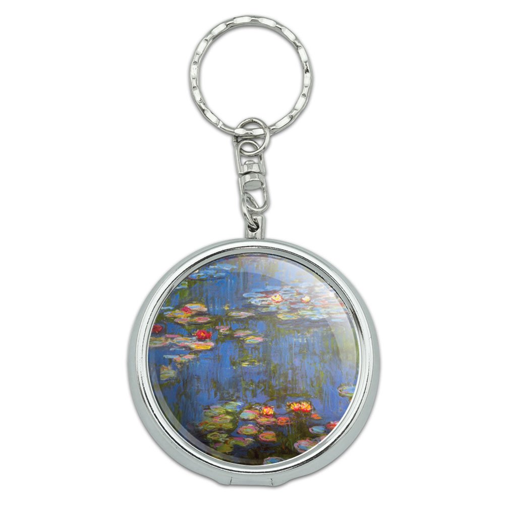 Portable Travel Size Pocket Ashtray Keychain - Claude Monet Water Lilies Art Design | Perfect for Outdoor Smoking, Camping, and Travel Accessories