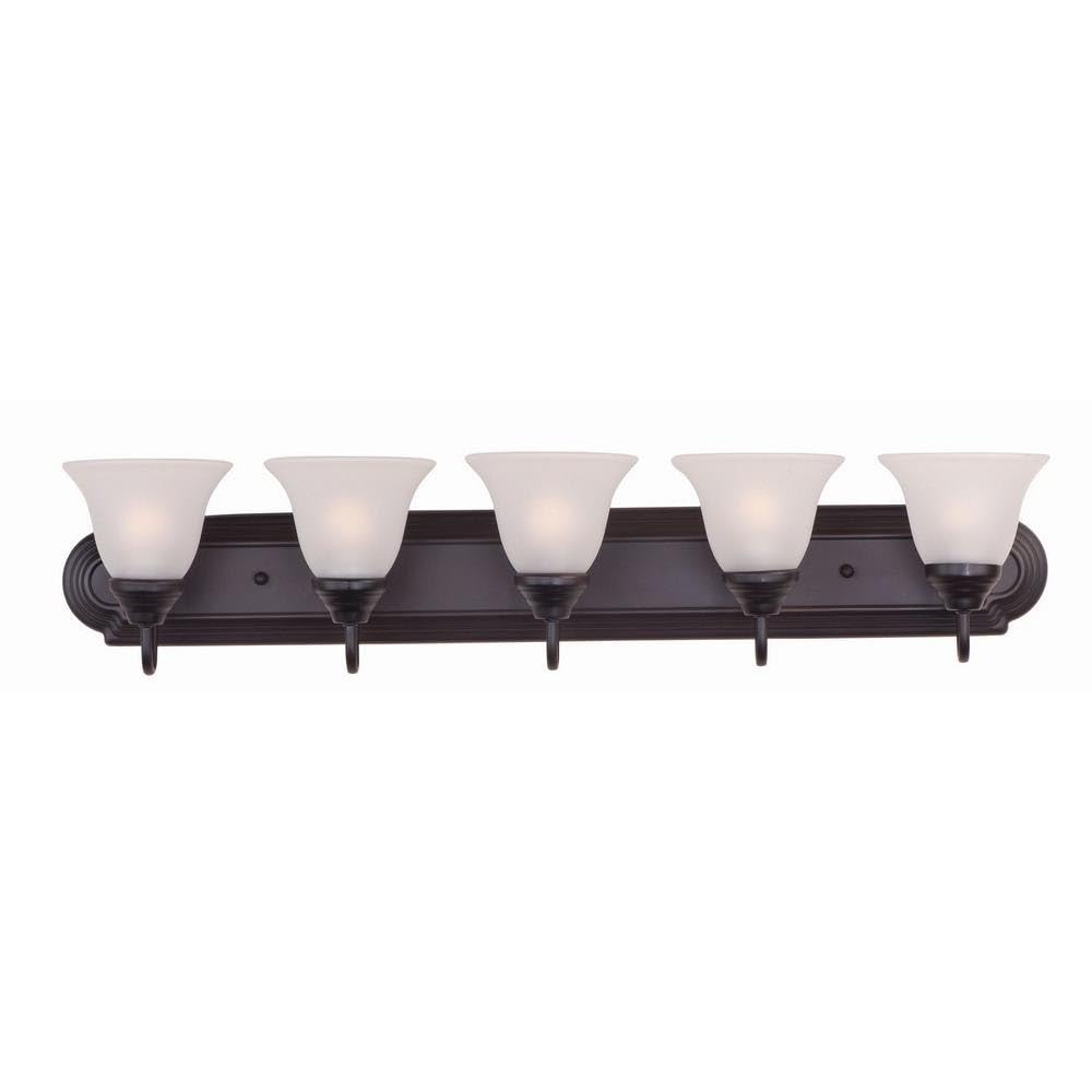 5-Light Early American Bathroom Vanity Light Fixture - 36