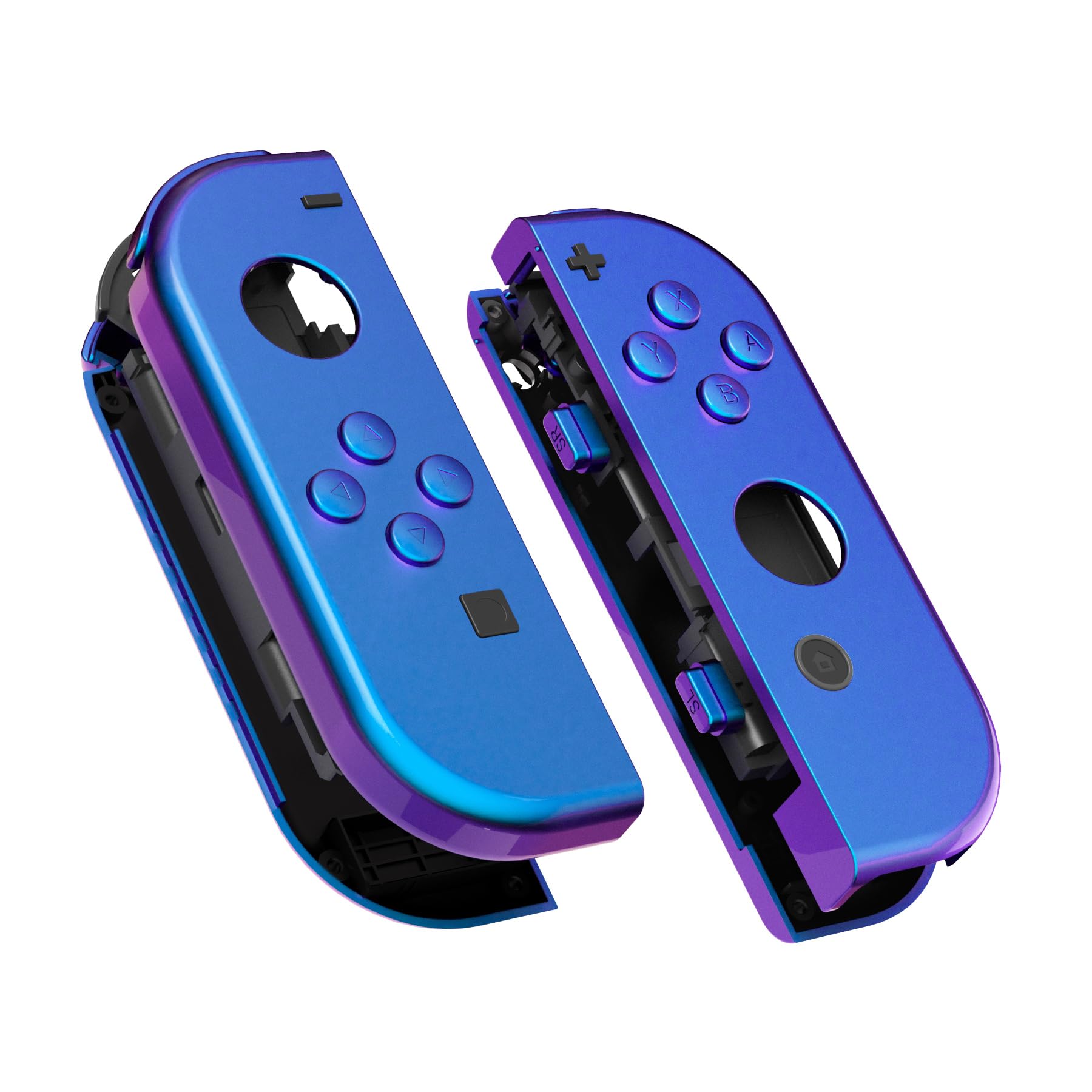 eXtremeRate Custom DIY Replacement Cover Case & Button Kit for Nintendo Switch/OLED Joycon Controller - Chameleon Purple Blue | Gaming Grip for Enhanced Comfort & Durability | Perfect for Handheld & TV Mode Gaming