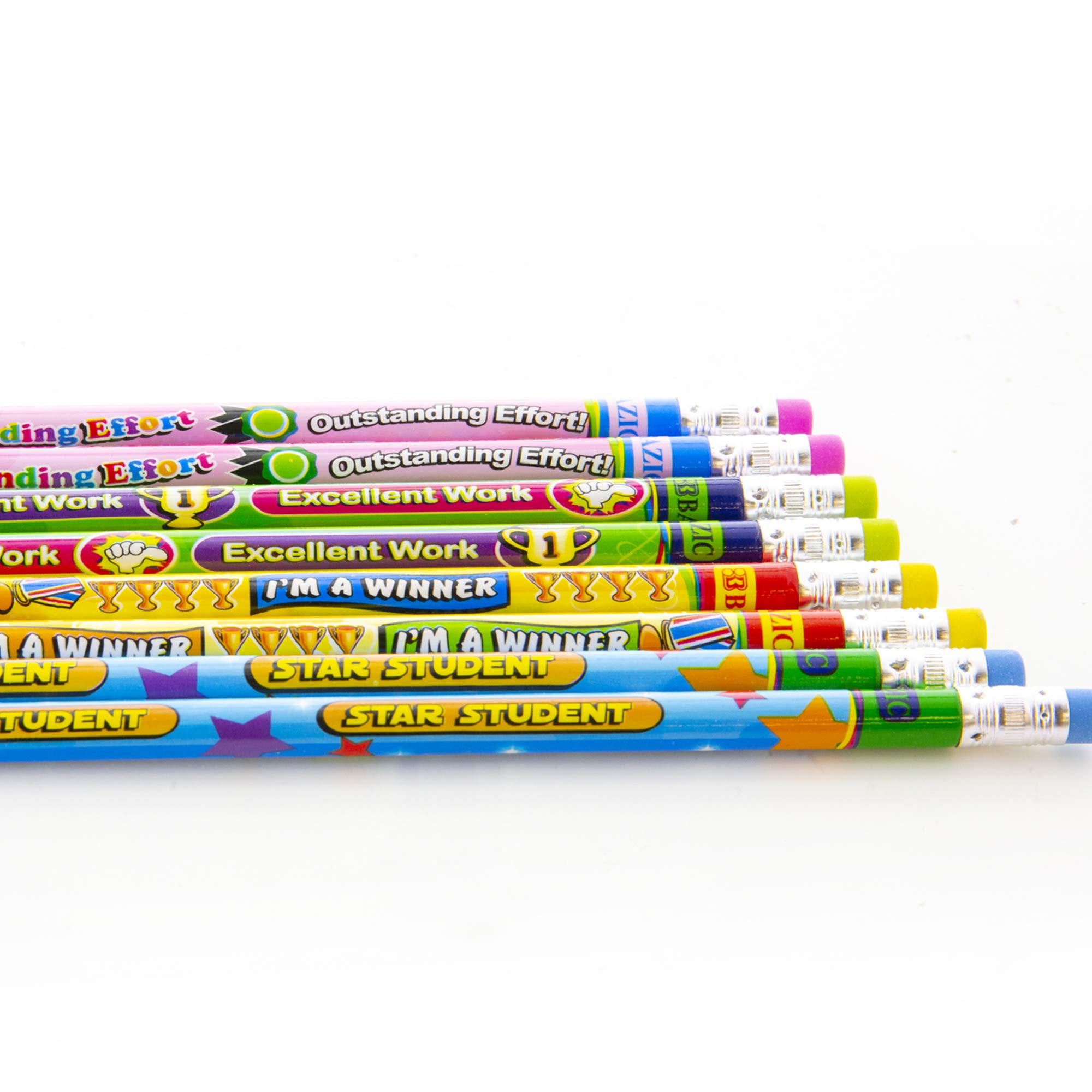BAZIC Wood Pencils with Latex-Free Erasers - Unsharpened #2 HB Graphite Pencils for Writing, Drawing & School Supplies (8-Pack, Bulk 144 Pencils) - Perfect for Classroom Rewards, Office Use & Art Projects