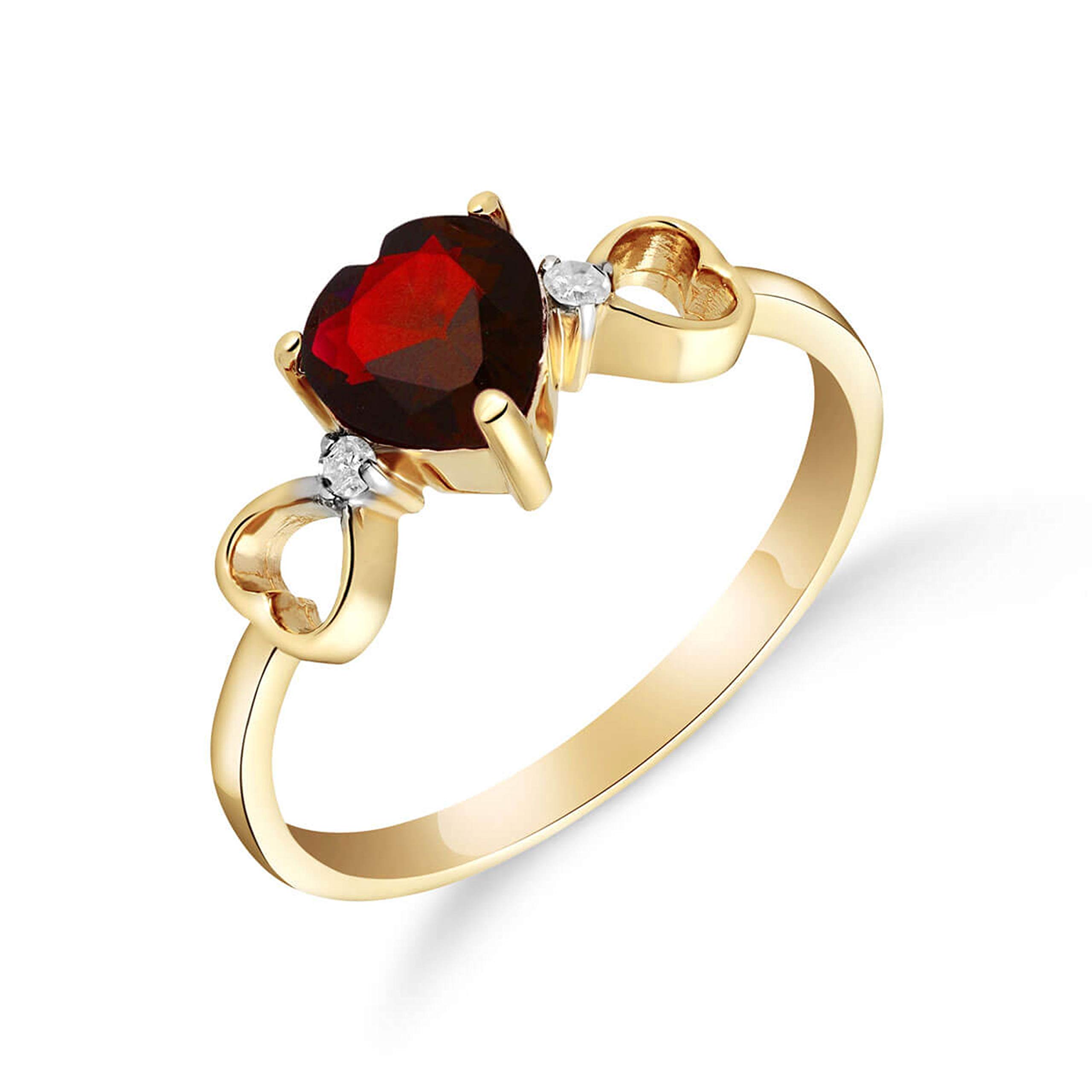 14K Gold Heart-Shaped Garnet Ring - GG Galaxy Collection in Yellow, White & Rose Gold | Elegant Valentine's Gift, Anniversary Jewelry & Everyday Luxury Accessory