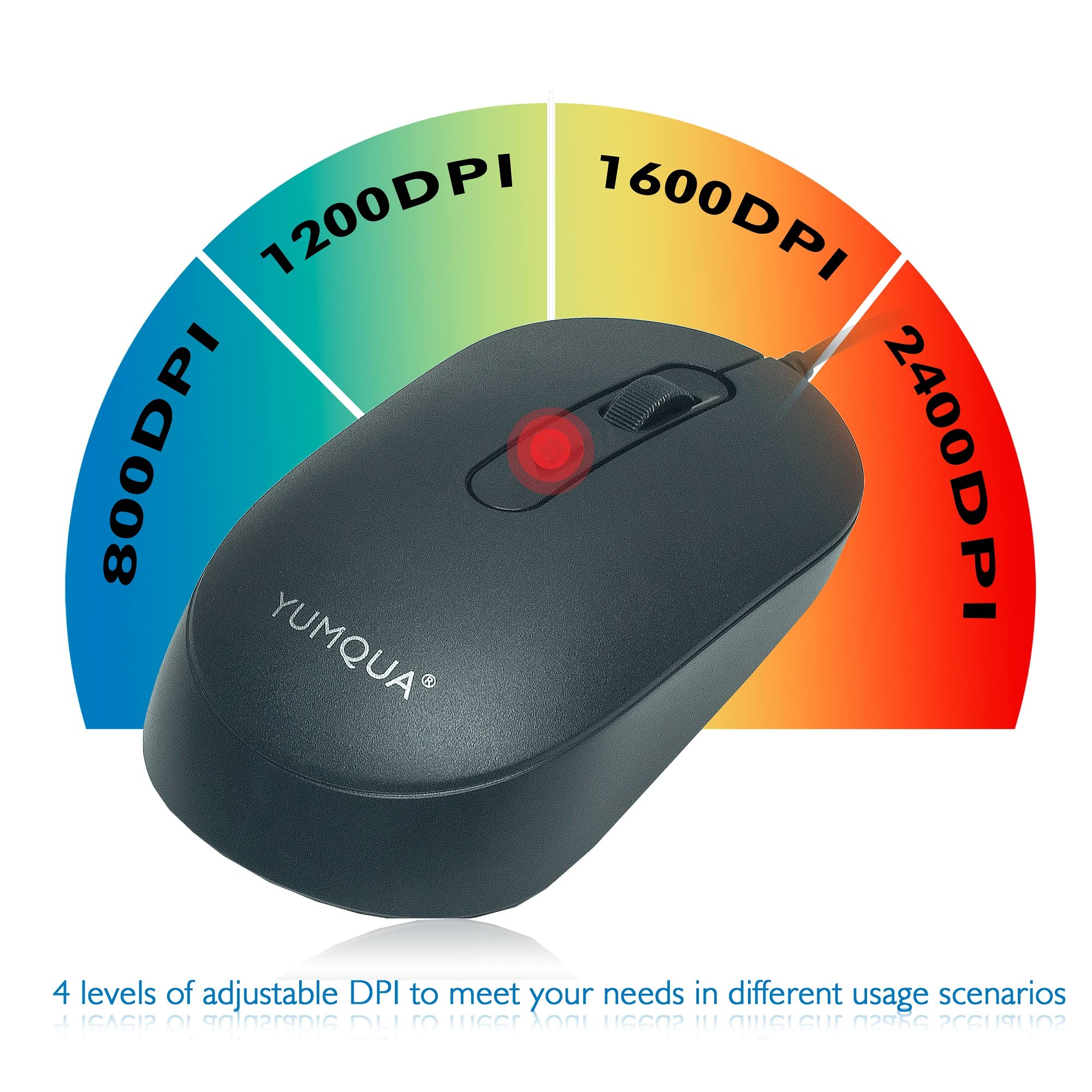 M104 Wired Computer Mouse 3-Pack - Silent Optical USB Corded Mice for Laptop, PC, Chromebook (Black) - Perfect for Office, Home & School Use