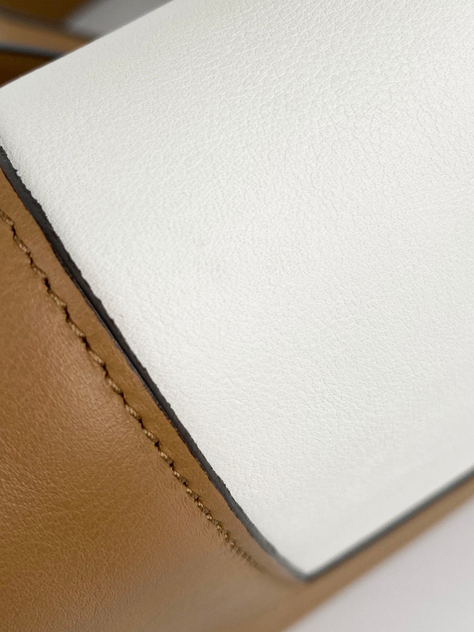 Celine Tan & Optic White Medium Frame Handbag for Women | Stylish Crossbody Purse for Work, Travel & Everyday Use
