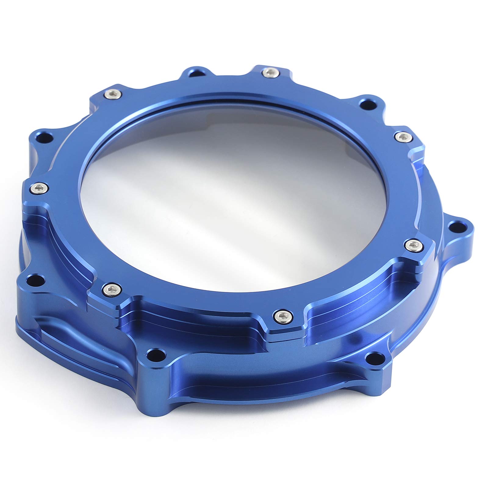 Yamaha YFZ450 YFZ450R Clutch Cover with Clear Window (2006-2022 Models) - Replacement for 5TG-15415-00-00 & 5TG-15415-10-00 Crankcase Cover - Durable Blue Engine Protection for Off-Road ATV Racing & Trail Riding