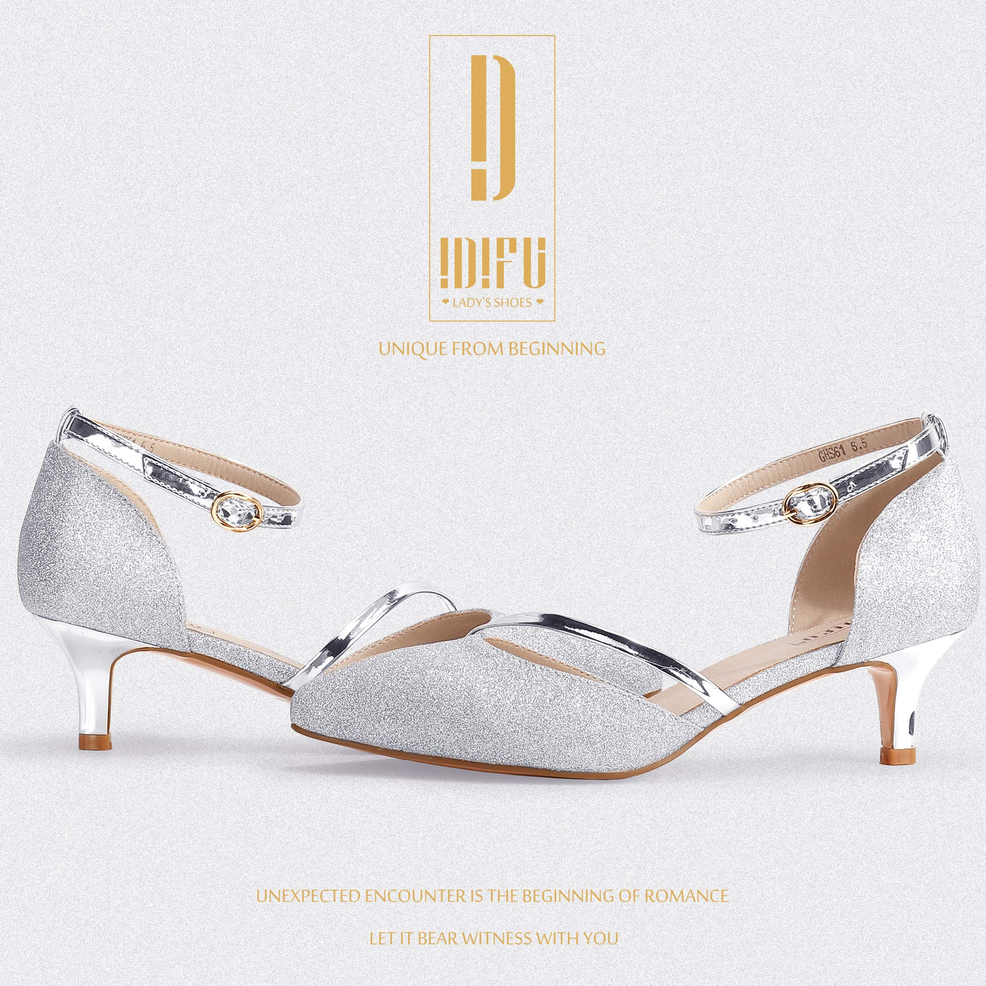 IDIFU Women's IN2 Maxine Low Kitten Heels - Elegant Closed Toe Dress Pumps for Wedding, Evening & Formal Occasions - Perfect Bridal Shoes for Women - Great for Prom, Cocktail Parties and Special Events