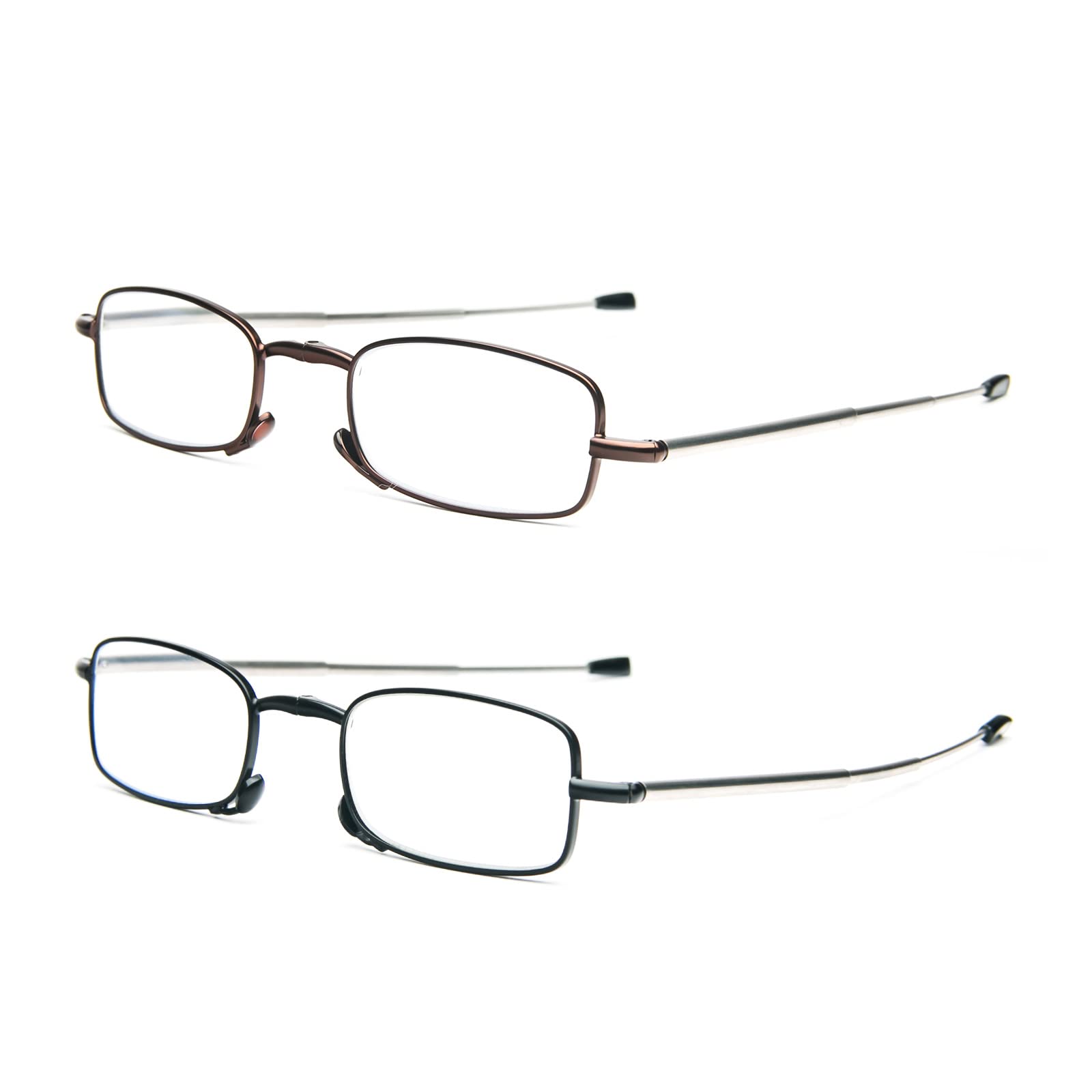 REAVEE Blue Light Blocking Reading Glasses for Men & Women - Foldable Computer Readers with Spring Hinge & Portable Case - Perfect for Office Work, Screen Time & Travel