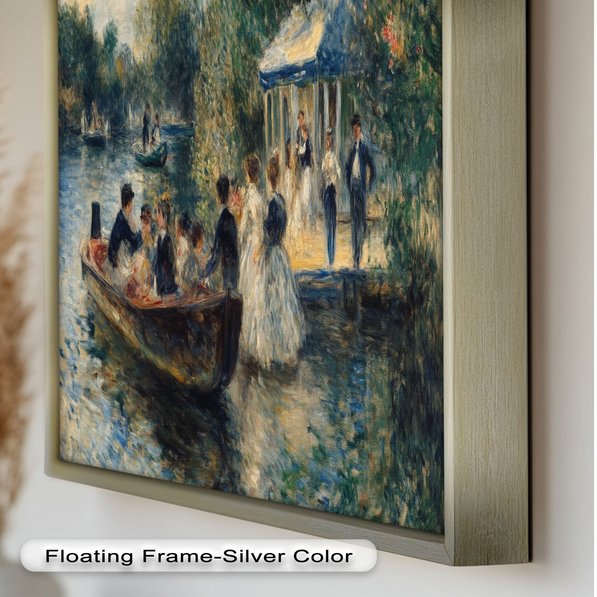 Afternoon Gathering by the River - Handmade Impressionist Oil Painting on Canvas - Perfect for Living Room, Bedroom, or Office Wall Decor