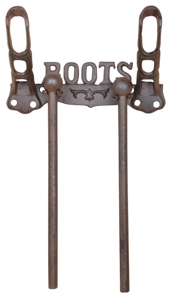 Esschert Design LH210 Heavy Duty Cast Iron Wall Mounted Boot Rack - Organize & Dry Shoes, Boots & Outdoor Gear - Perfect for Entryway, Mudroom & Garage Storage