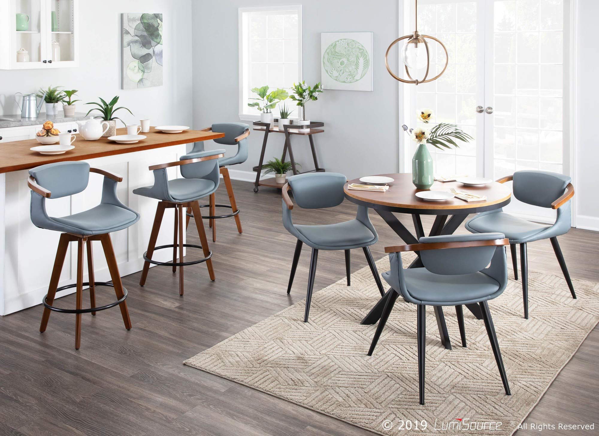 LumiSource Oracle Upholstered Dining Chair - Mid-Century Modern Kitchen Chair for Dining Table - Comfortable & Stylish Seating for Home, Restaurant, and Office Use