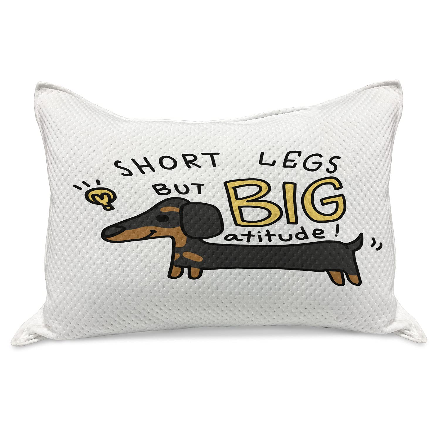 Ambesonne Dachshund Knitted Quilt Pillow Cover - Standard King Size 36