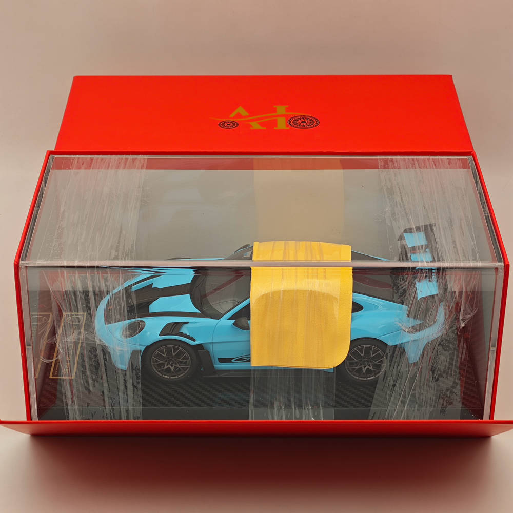 1/18 Scale Porsche 992 GT3 RS Sky Blue Resin Die-Cast Model Car - High Quality Collectible for Display, Racing Enthusiasts & Home Office Decor