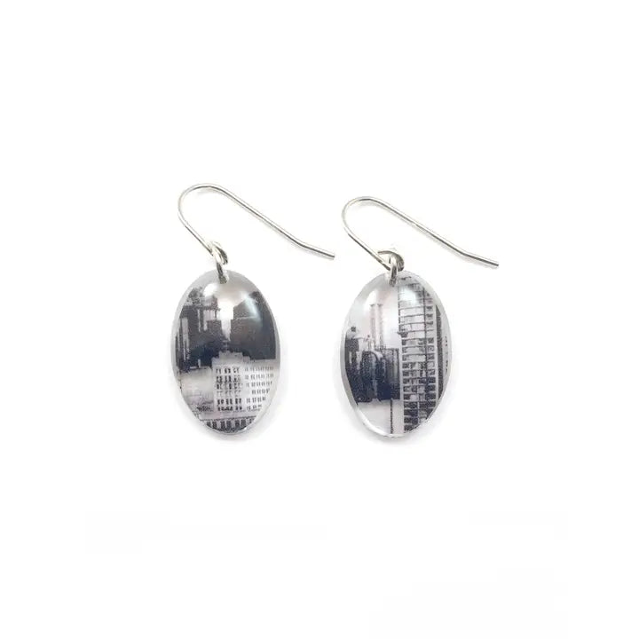 Black Drop Designs Small Oval Earrings - Elegant City Style Jewelry for Women | Perfect for Parties, Work & Everyday Wear