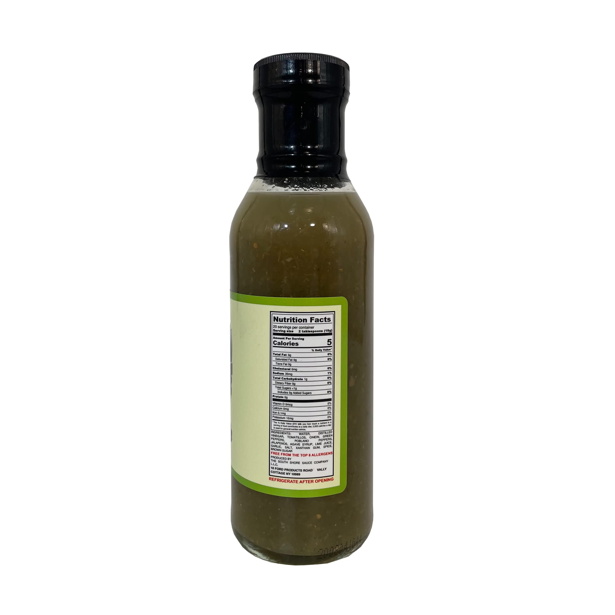 SOUTH SHORE SAUCE Gourmet Mild Spicy Salsa Verde with Jalapenos | Gluten Free Artisan Hot Sauce | Fresh Cooling Sweet Flavor | 12.7 Fl Oz Bottle | Perfect for Tacos, Nachos, Grilled Meats & Snacks
