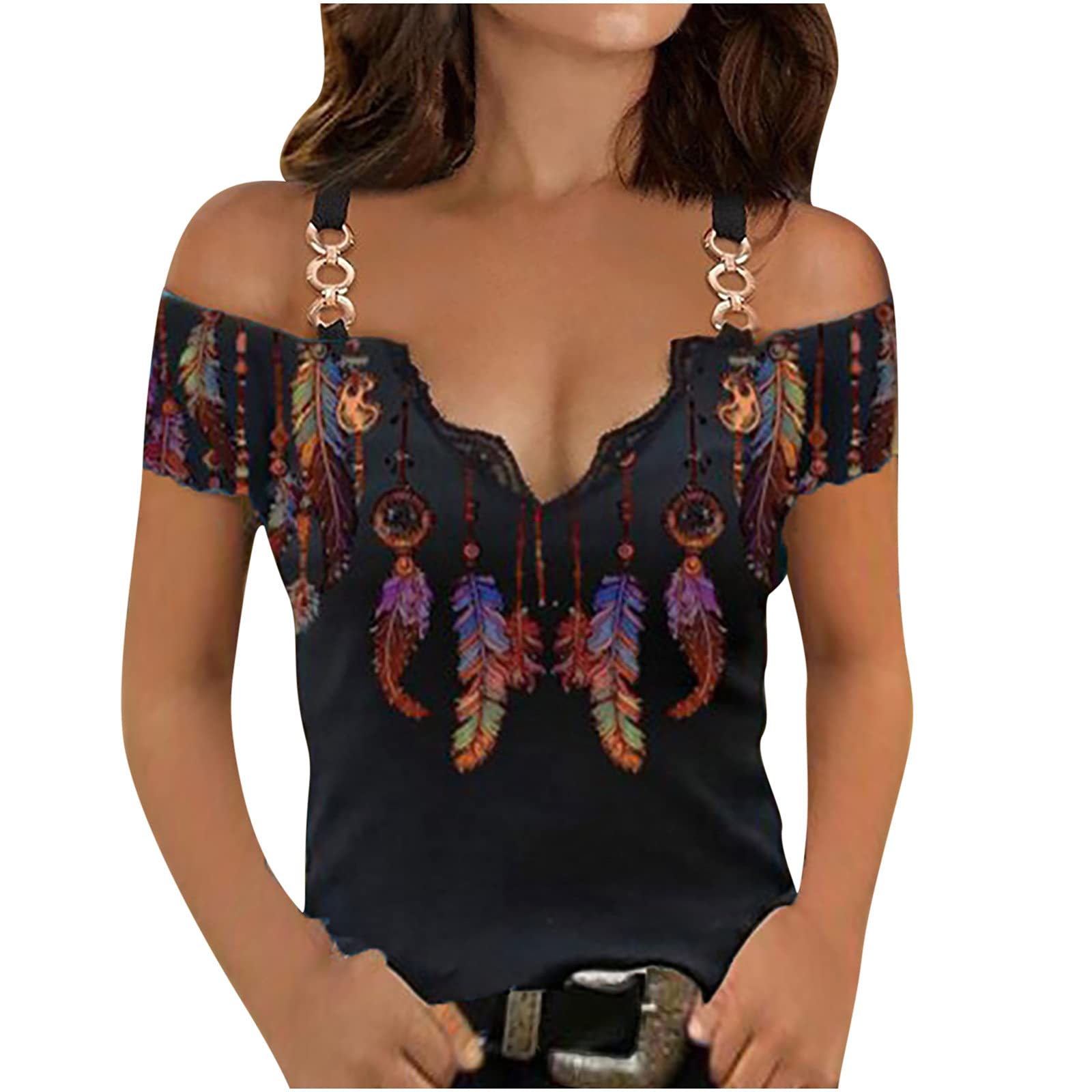 Women's Summer Lace Splicing Tank Tops - Butterfly Graphic Sleeveless Blouse & Cami Shirts for Casual Wear, Beach Outfits, and Summer Fashion