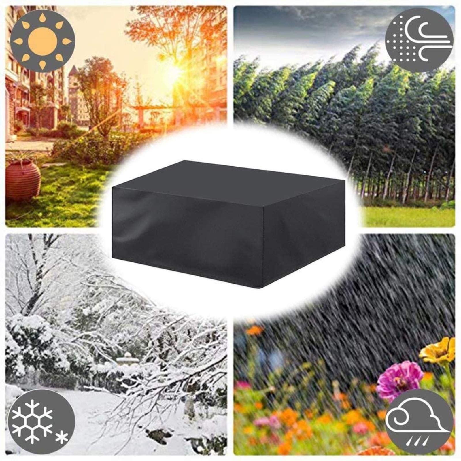 Waterproof & Windproof Outdoor Patio Furniture Covers Set for Table and Chairs - Heavy Duty 423D Oxford Fabric, Tear-Resistant Rectangular Table Cover - Perfect for Backyard, Garden, and Poolside Protection
